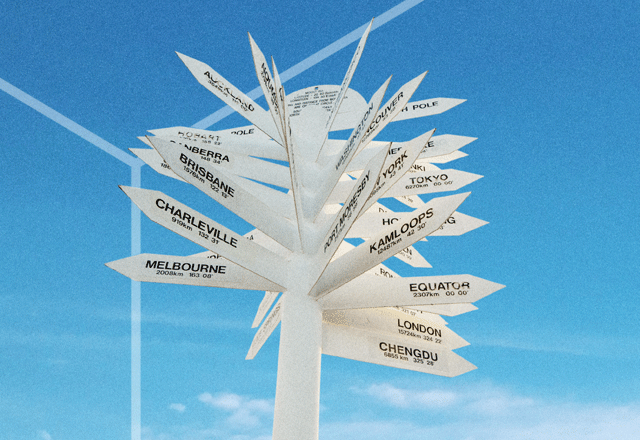 Signpost for many destinations.